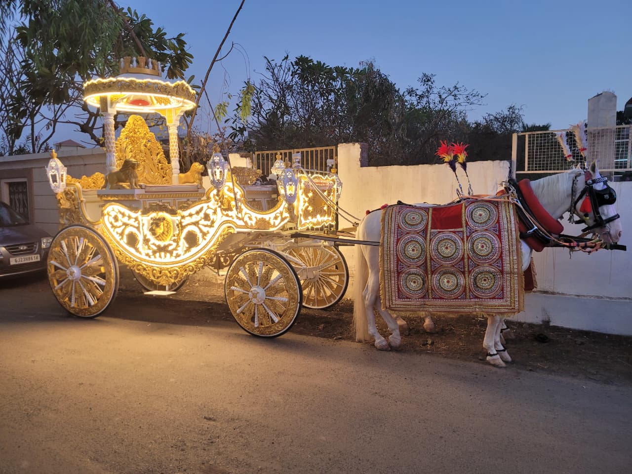 Malataj Bagiwala decorated horse bagi in Anand Gujarat